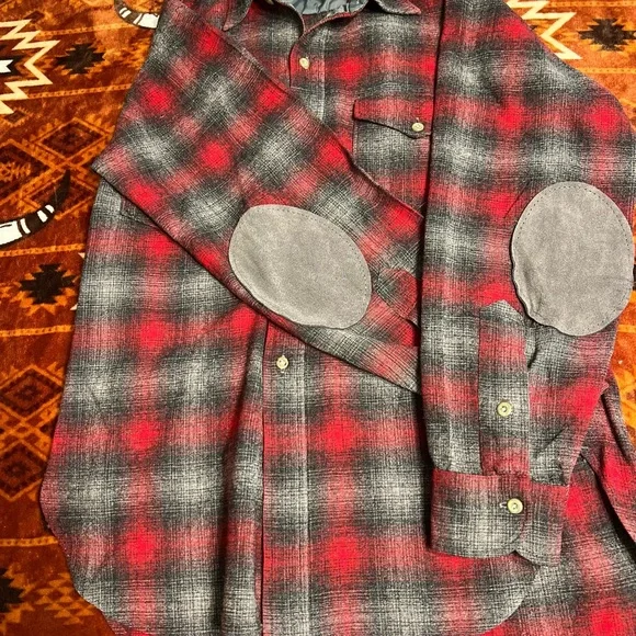 Pendleton Red and Gray Wool Button Down Shirt - Picture 2 of 6
